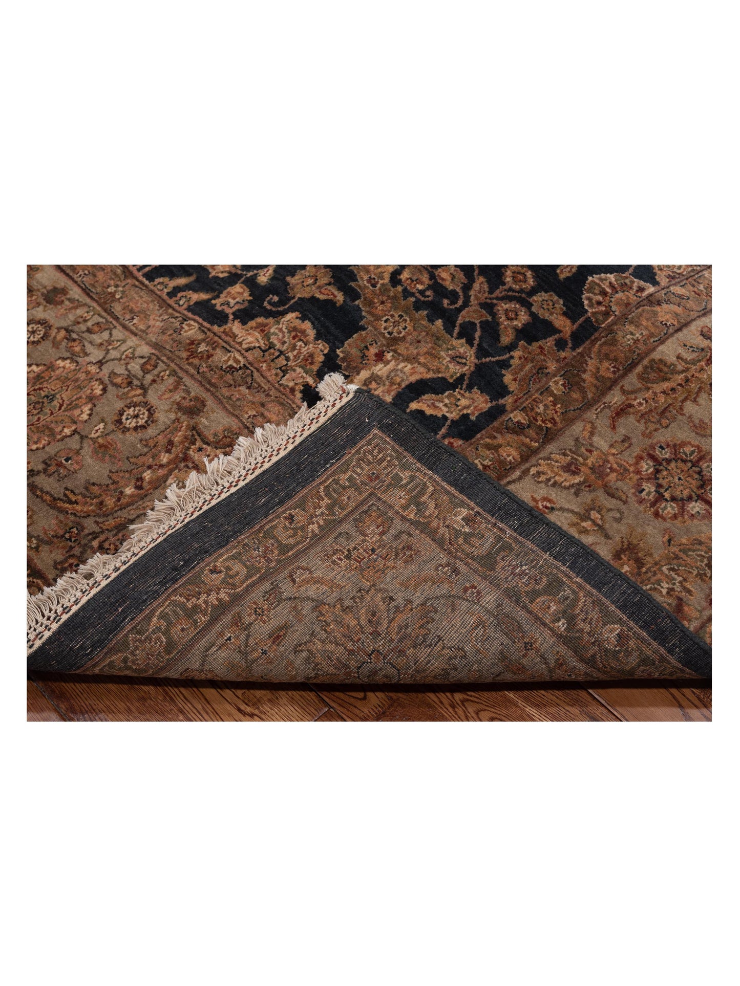 Sansira Charcoal Silver 9x12 Hand Knotted Rug