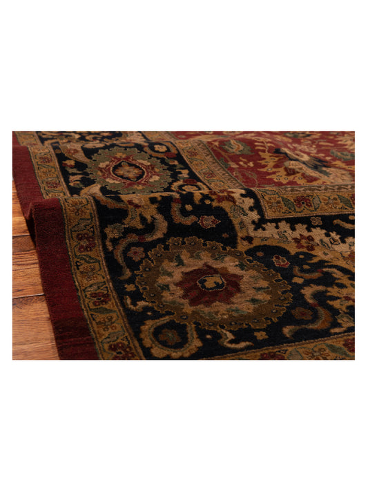 Corvella Burgundy Navy 9.1x12.6 Hand Knotted Rug