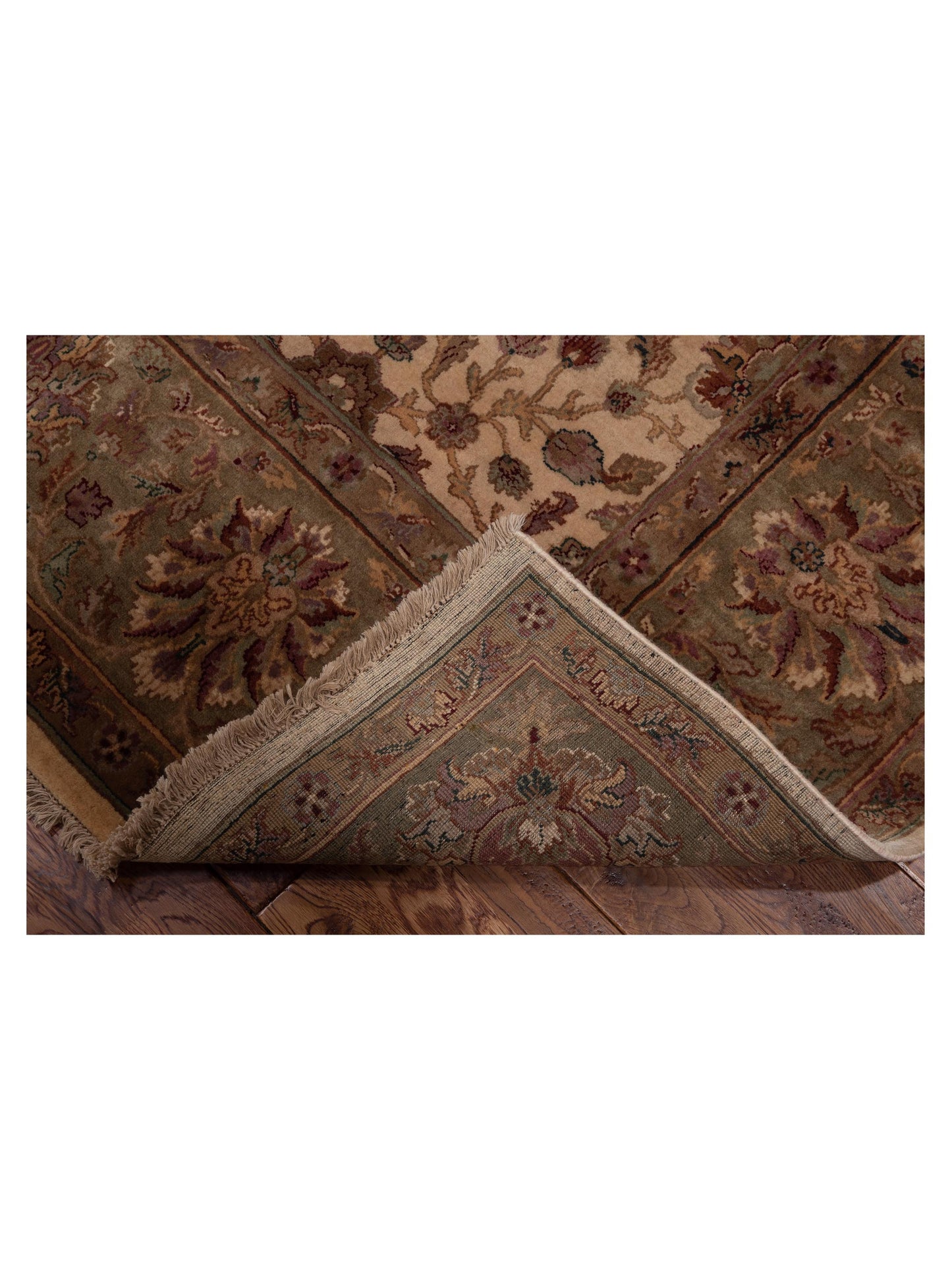 Corvella Beige Green 8x10 Hand Knotted Rug