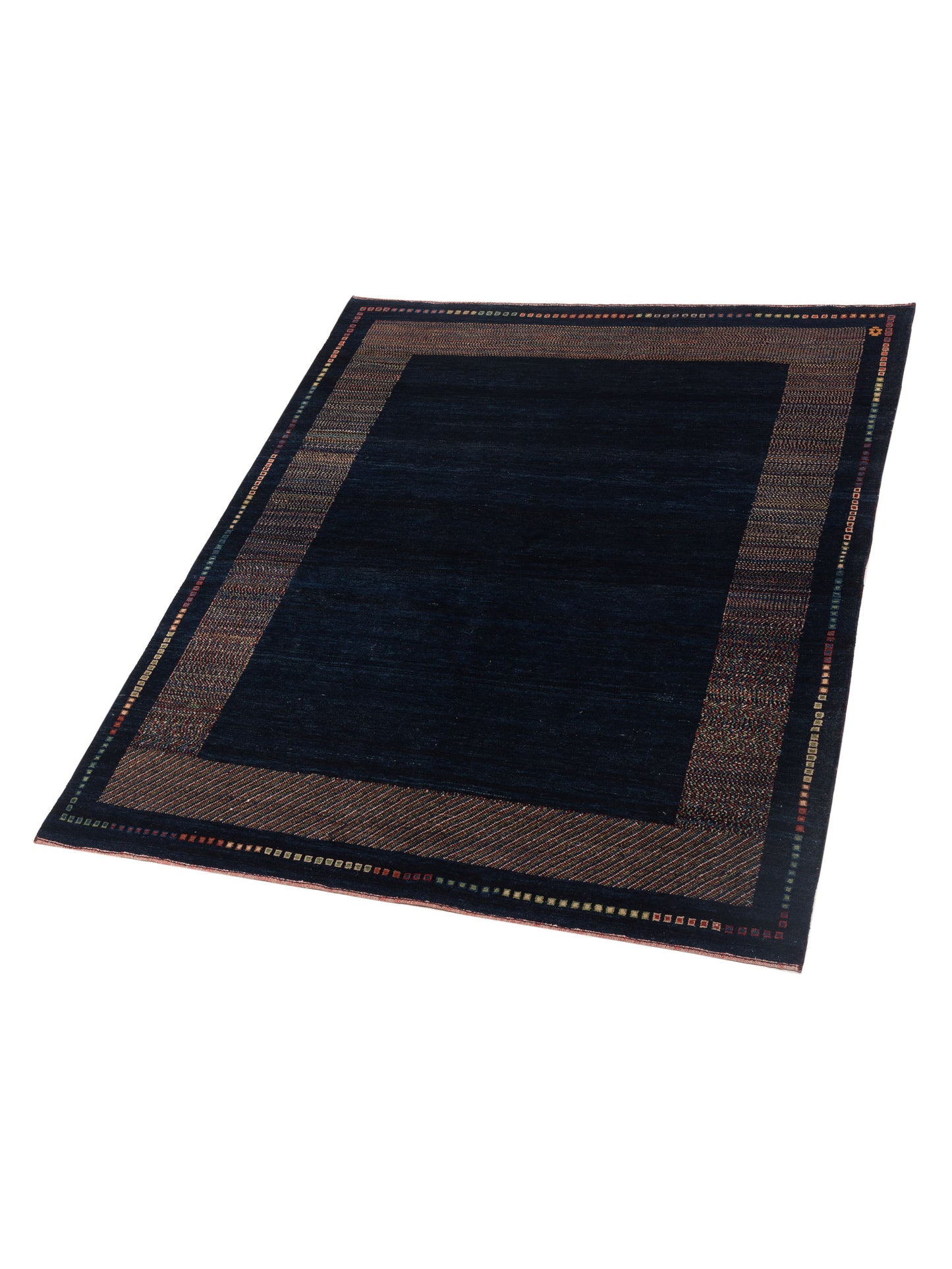 Modern Gabbeh Blue Blue 6.6x7.10 Hand Knotted Rugs