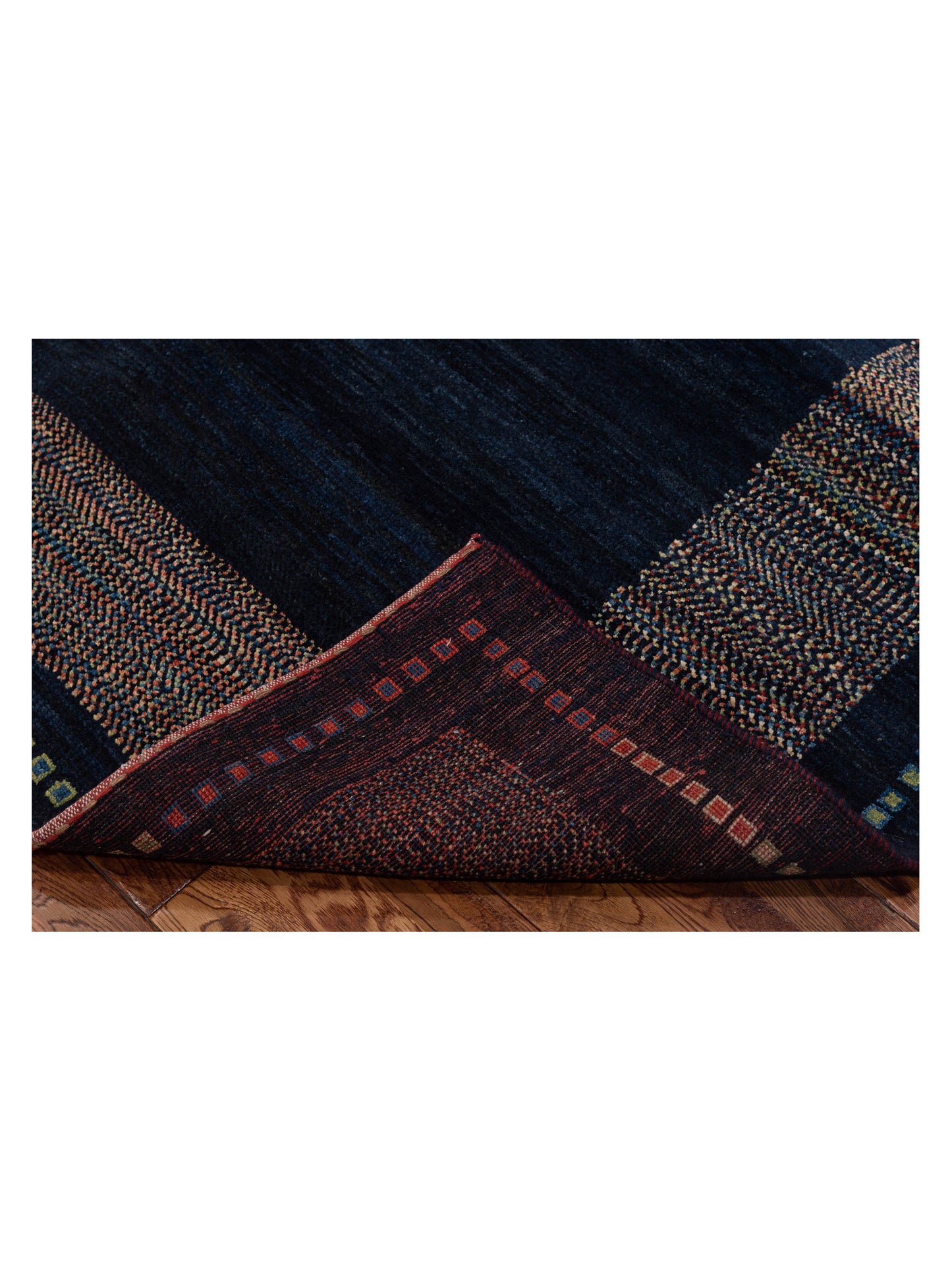 Modern Gabbeh Blue Blue 6.6x7.10 Hand Knotted Rugs