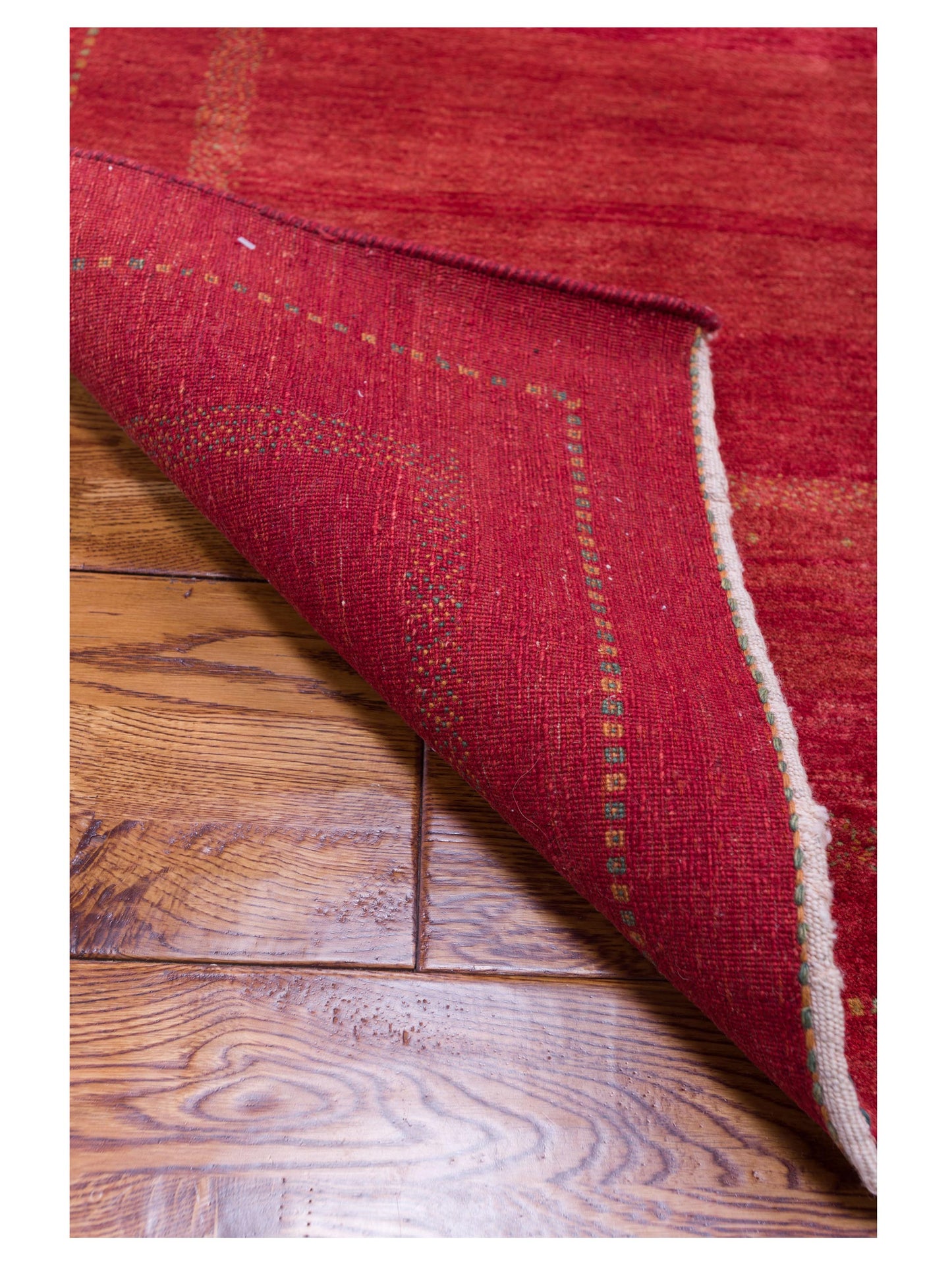 Modern Gabbeh Red 4.4x6.1 Hand Knotted Rugs