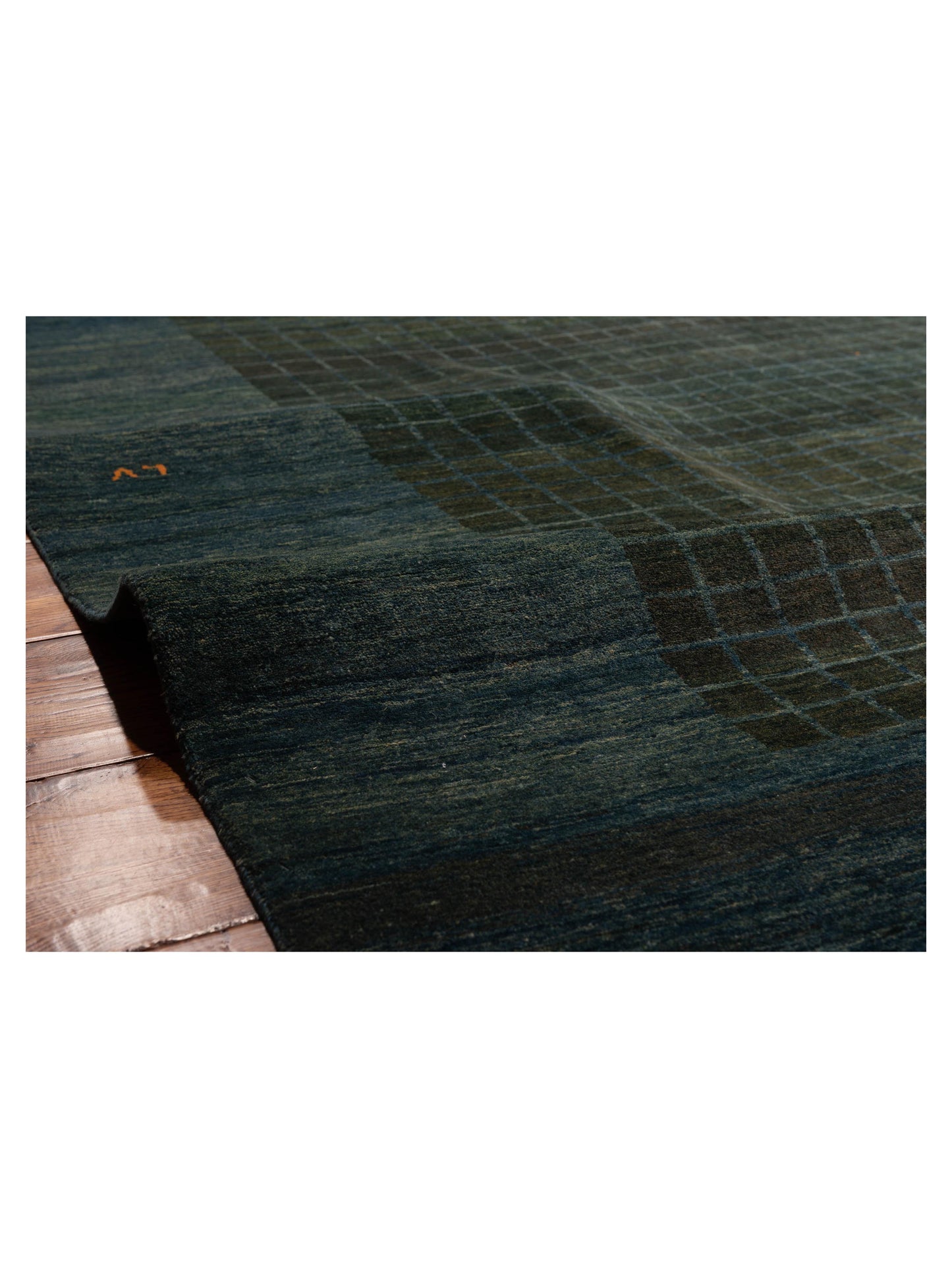 Modern Gabbeh Green Blue 8.1x11.3 Hand Knotted Rugs