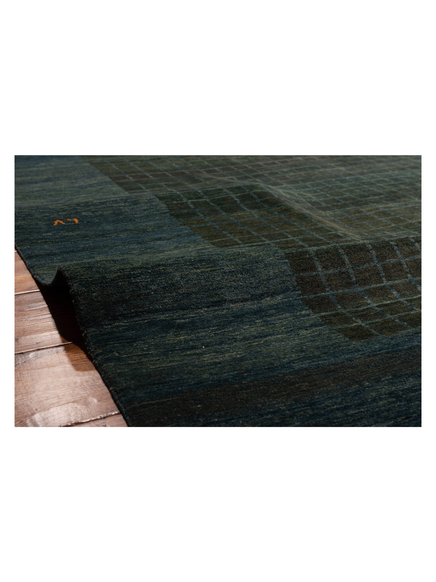 Modern Gabbeh Green Blue 8.1x11.3 Hand Knotted Rugs