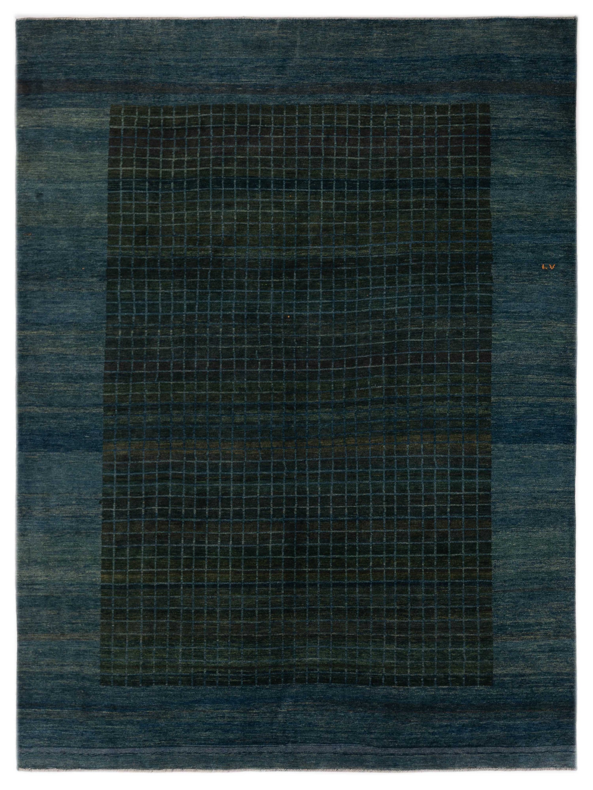 Siena Modern Gabbeh  Green Blue Contemporary