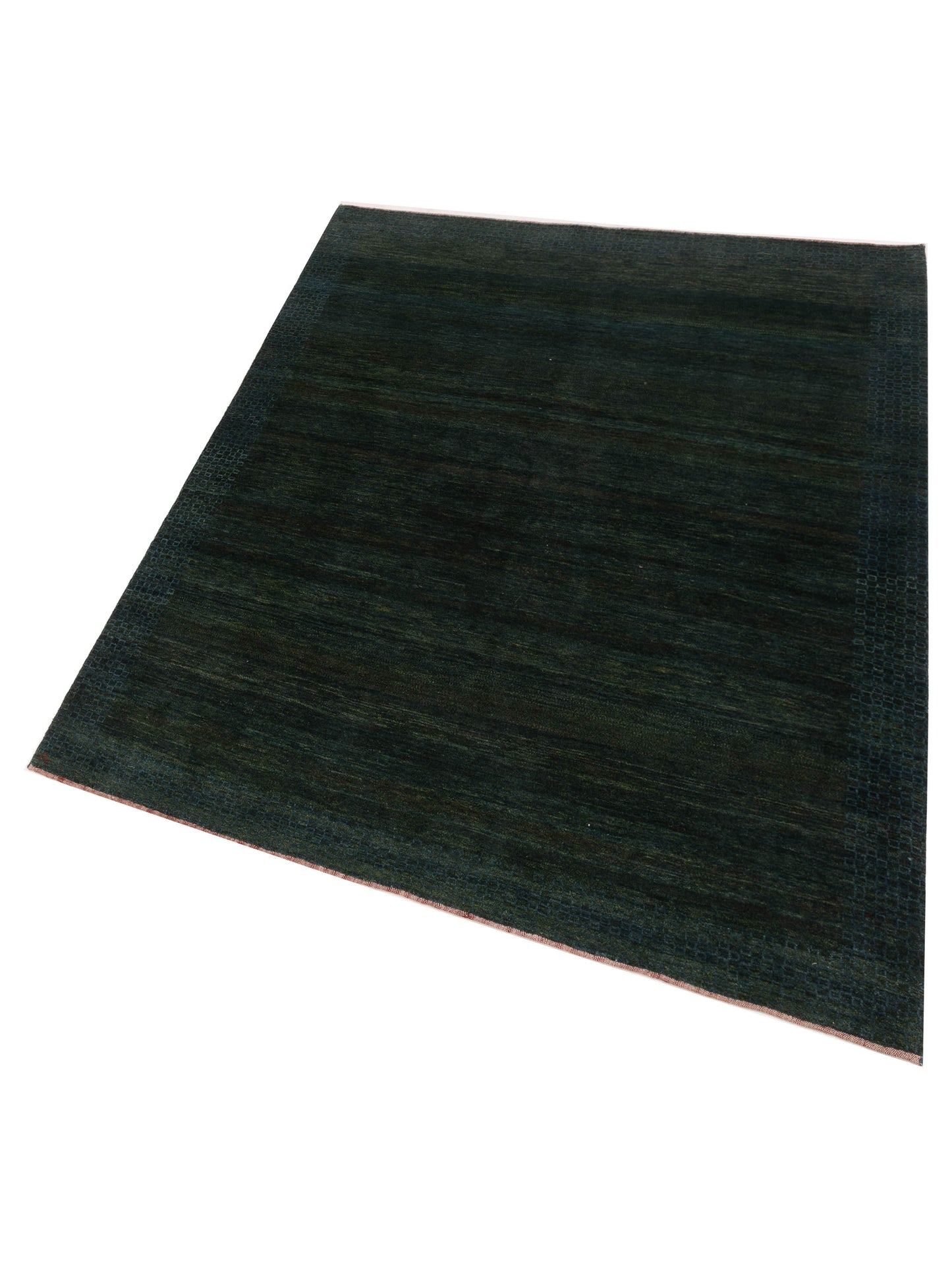 Modern Gabbeh Teal Green Teal Green 6.9x8 Hand Knotted Rugs
