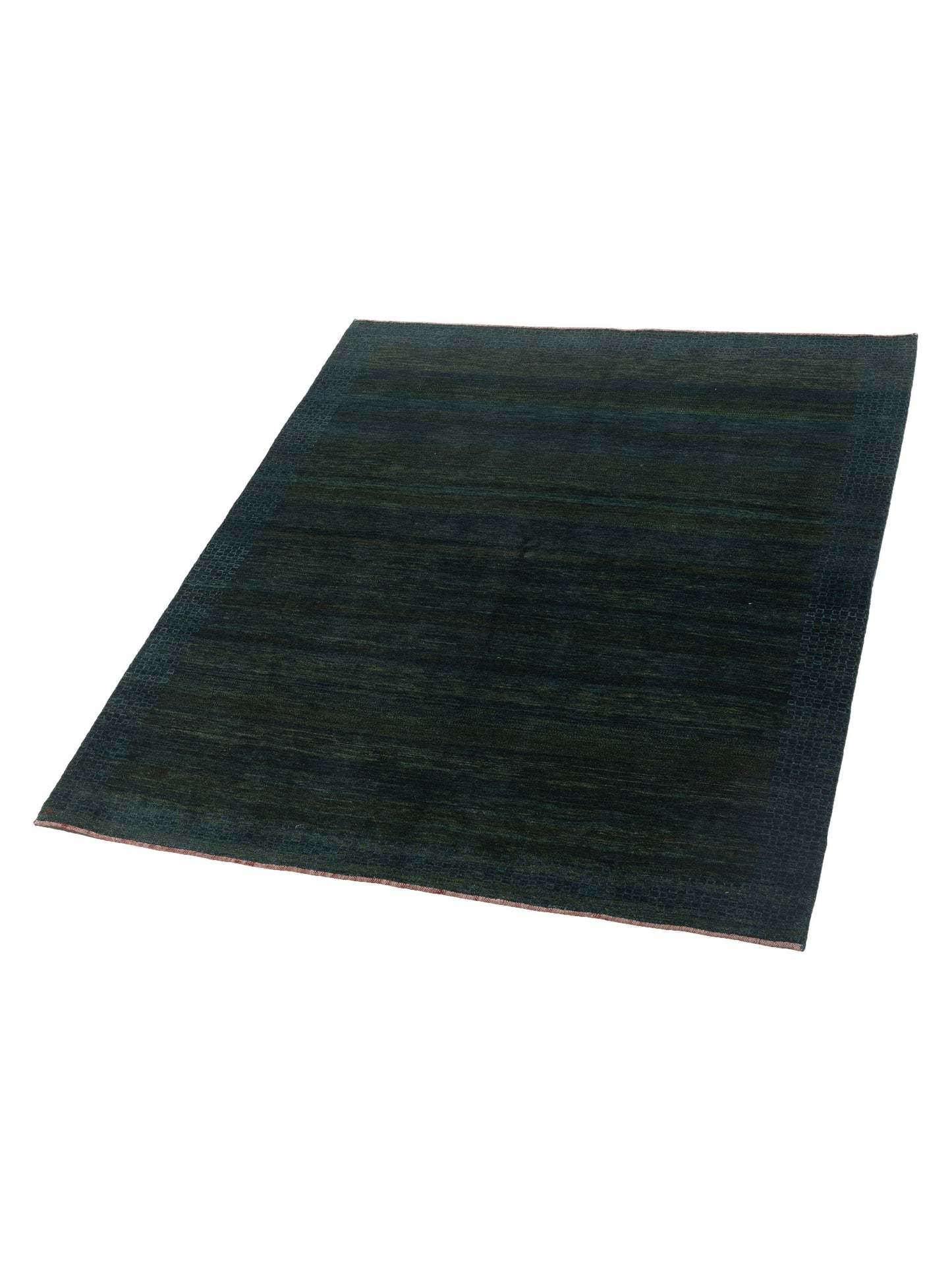 Modern Gabbeh Teal Green Teal Green 6.9x8 Hand Knotted Rugs