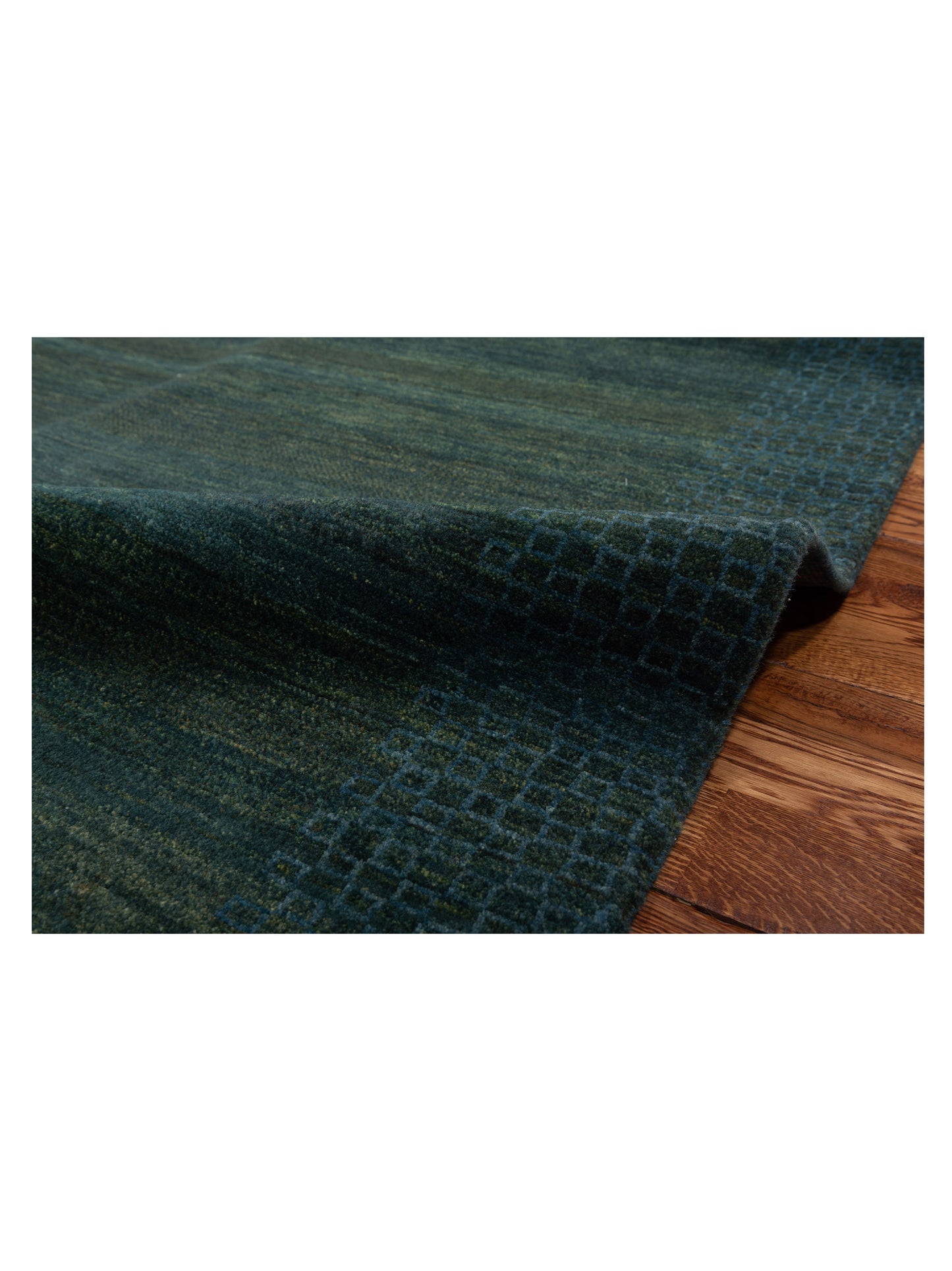 Modern Gabbeh Teal Green Teal Green 6.9x8 Hand Knotted Rugs