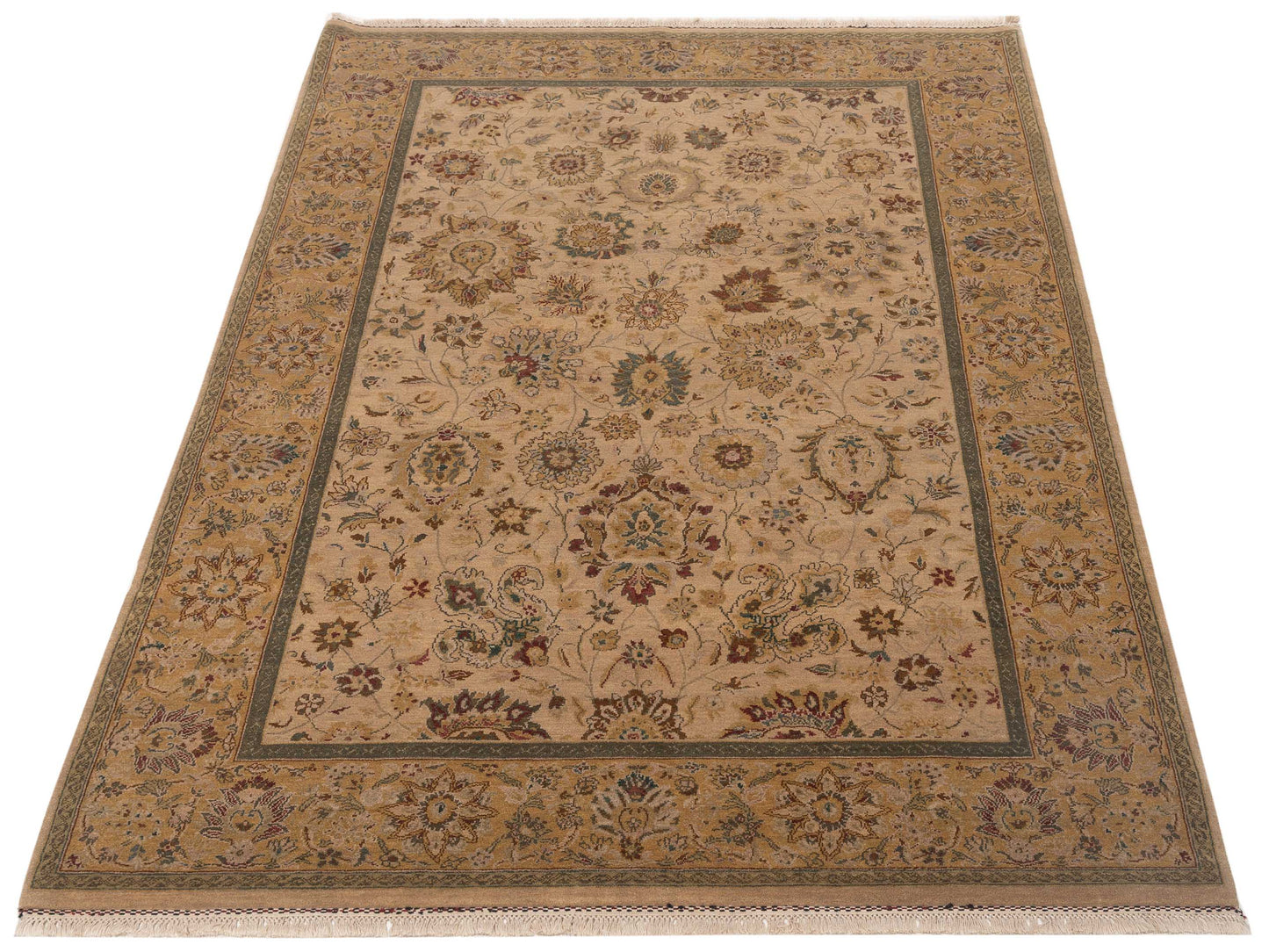 Corvella Beige Gold 6x9.3 Hand Knotted Rug