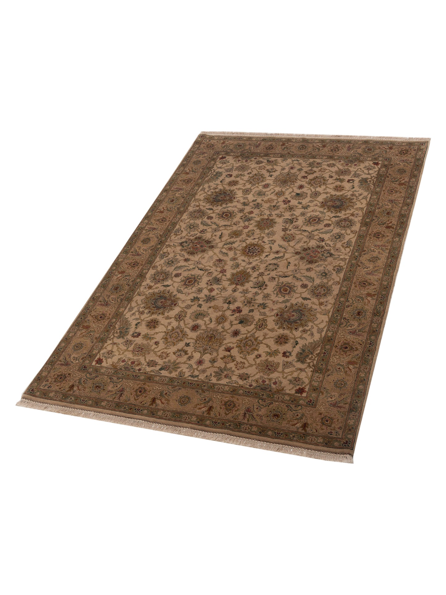 Corvella Beige Brown 6.1x9.5 Hand Knotted Rug