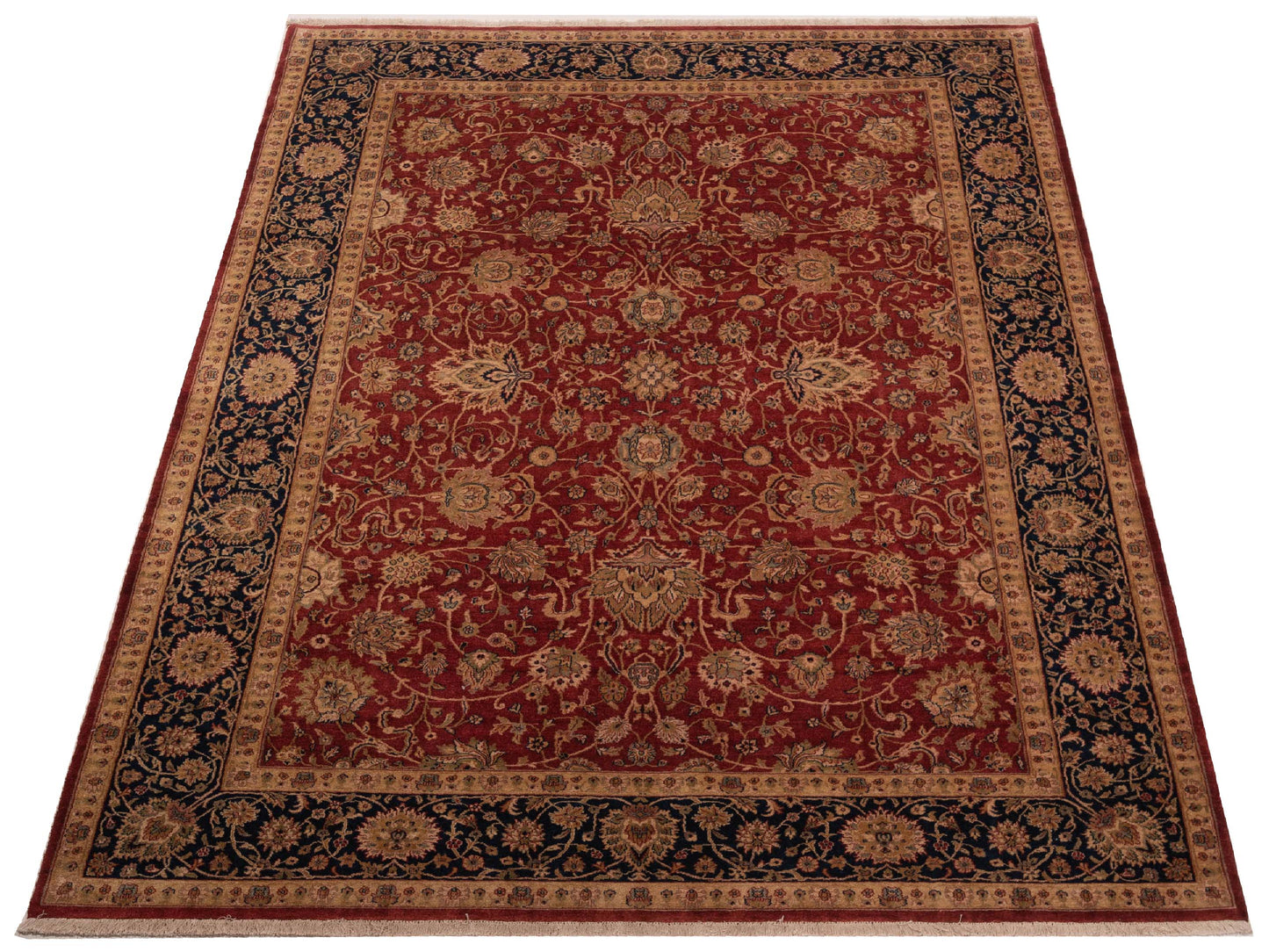Corvella Red Navy 8.9x12.2 Hand Knotted Rug