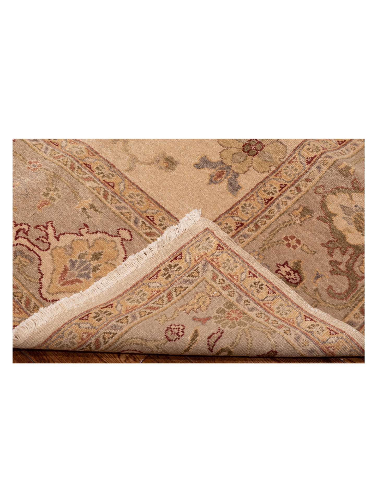 Turkish Elvaria Beige Cream 9.5x12.7 Hand Knotted Rug