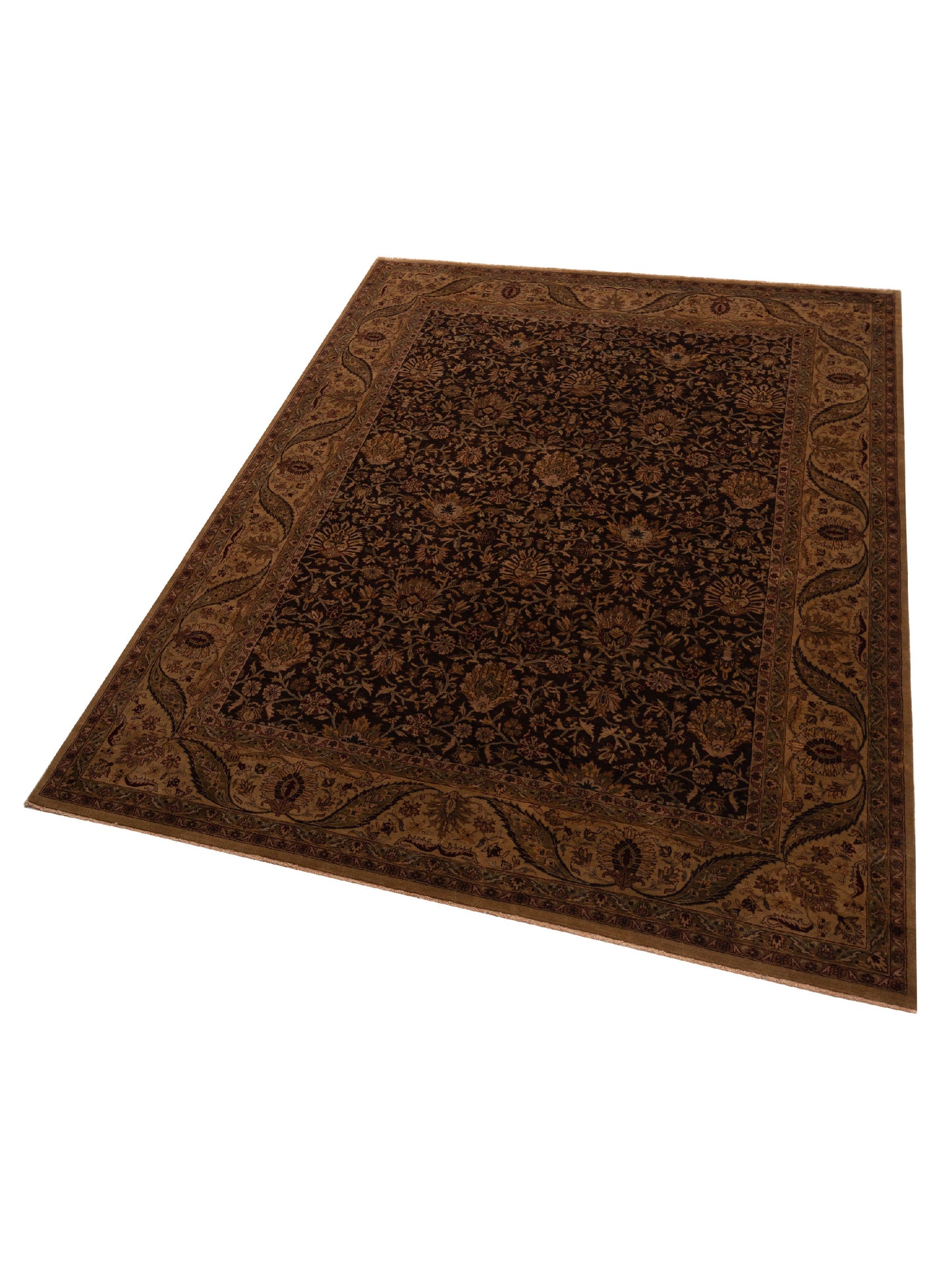Sansira Brown Beige 9x11.11 Hand Knotted Rug