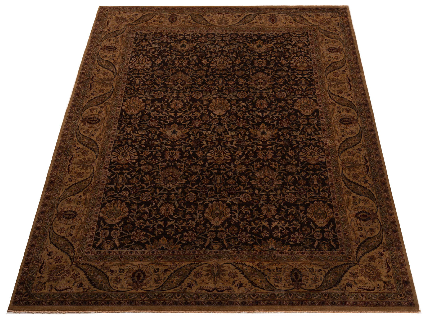 Sansira Brown Beige 9x11.11 Hand Knotted Rug
