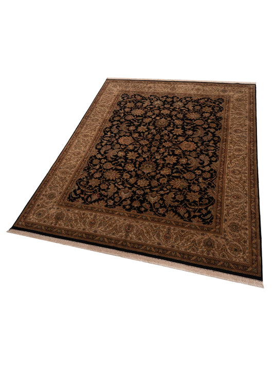 Corvella Black Ivory 9.2x11.11 Hand Knotted Rug