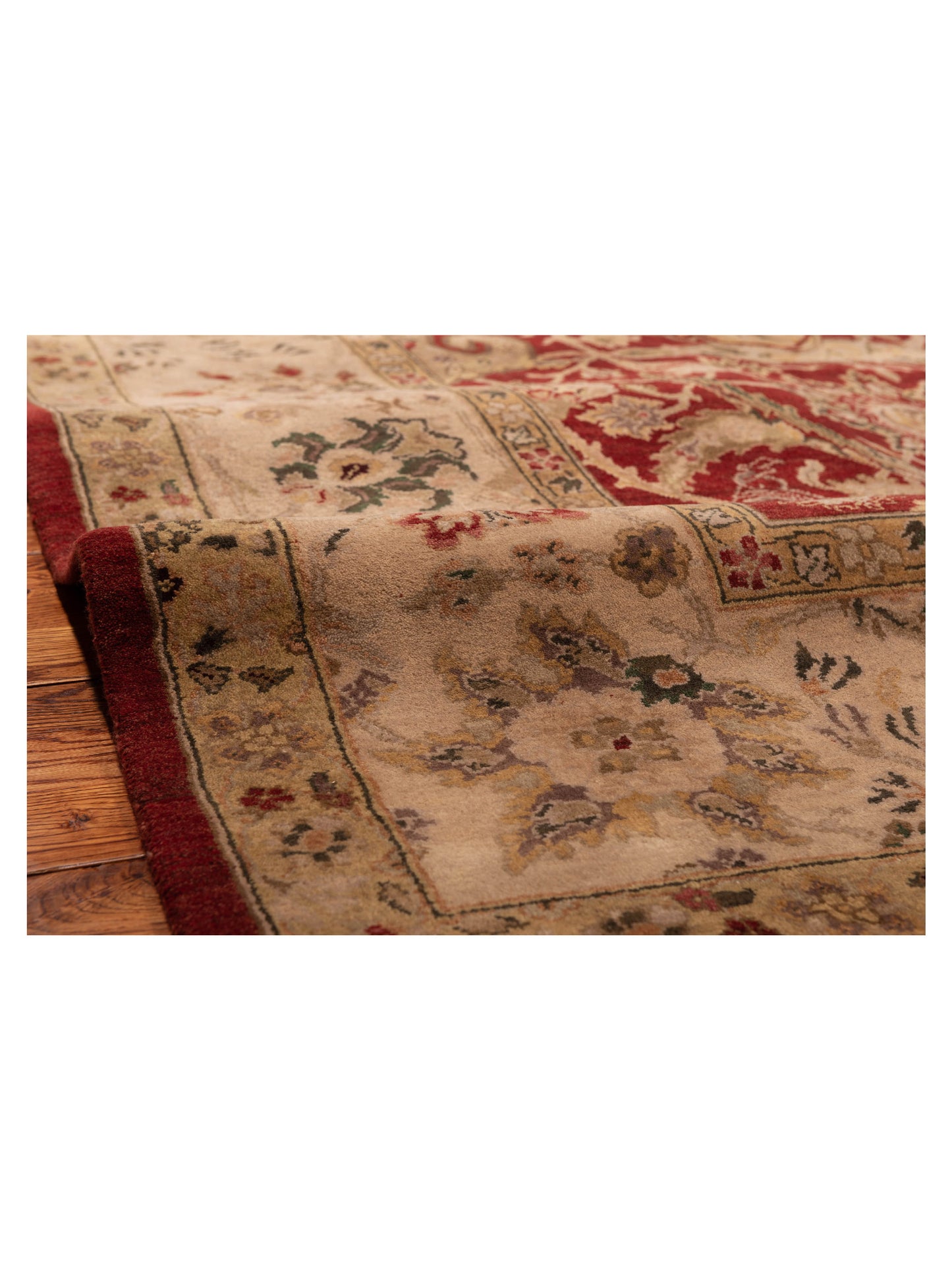 Corvella Red Ivory 9.2x12.2 Hand Knotted Rug