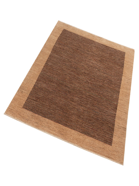 Terralin Brown Beige 5.10x8.4 Hand Knotted Rug