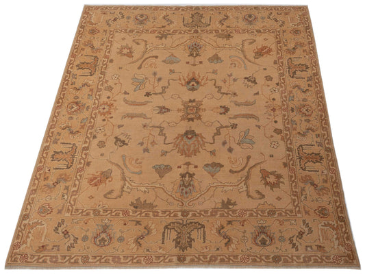 Oushak Gold Gold 8x9 Hand Knotted Rug