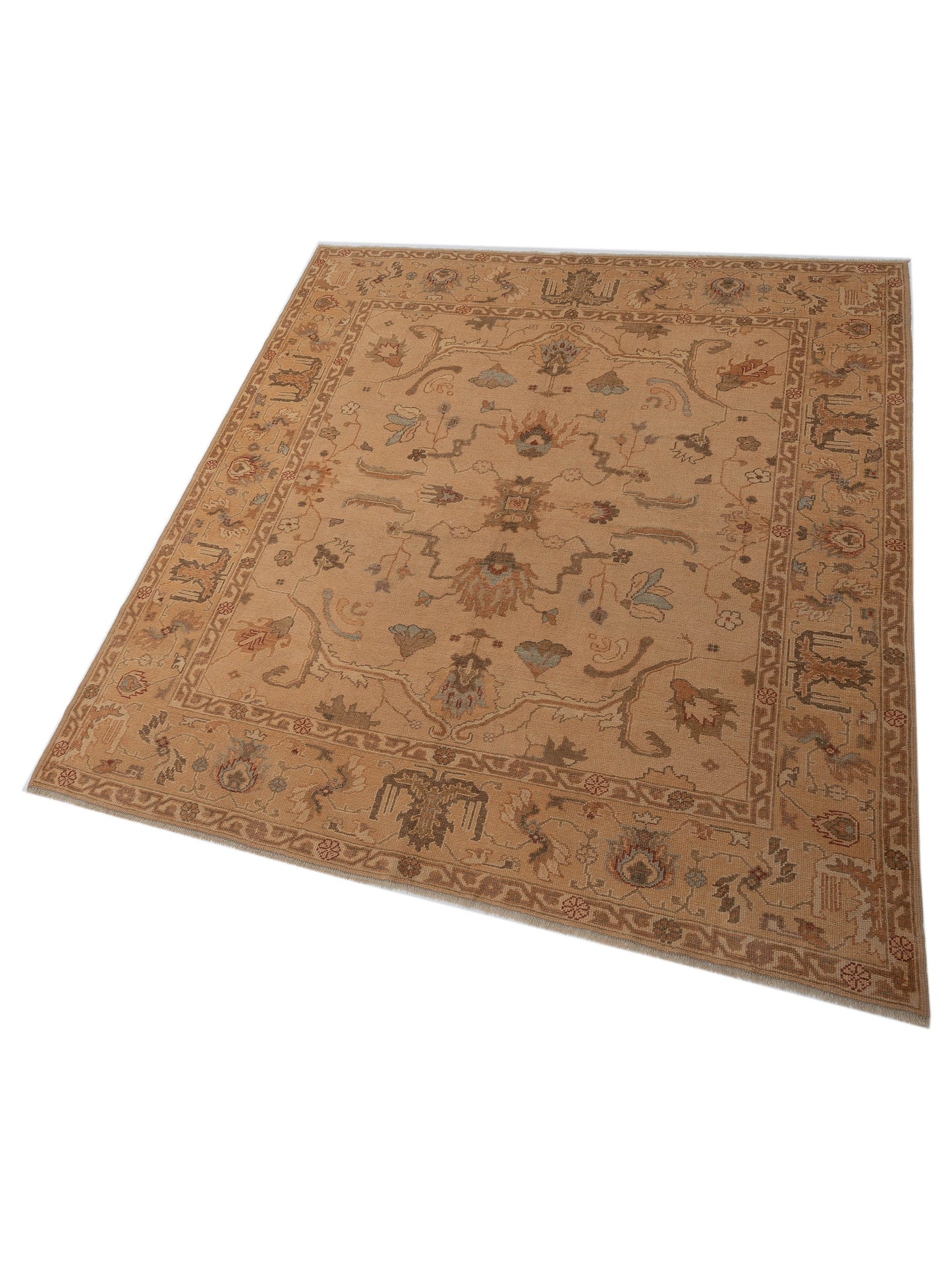 Oushak Gold Gold 8x9 Hand Knotted Rug