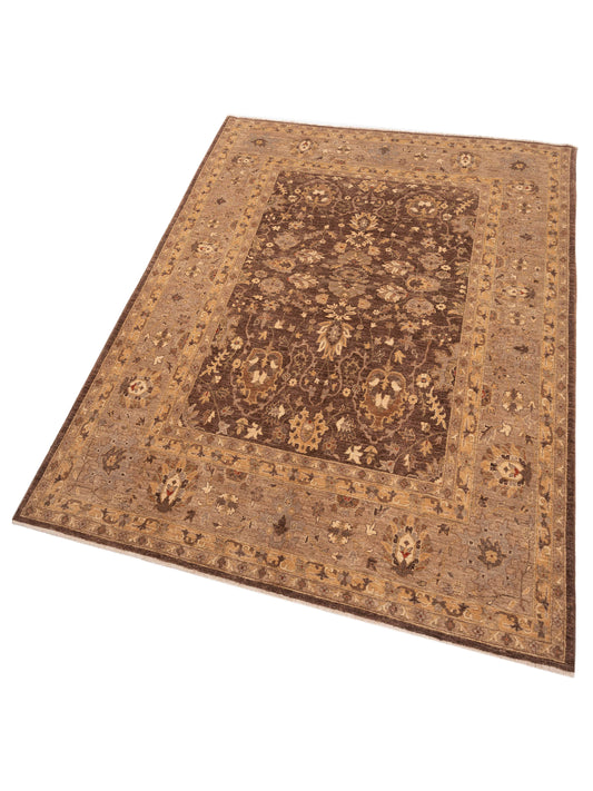 Sabira Brown Gray 9.2x11.4 Hand Knotted Rug