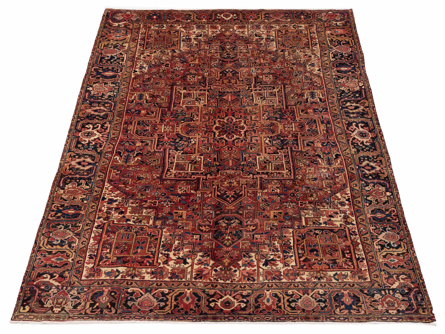 Antiqua Heirloom Red Navy 8.7x11.7 Hand Knotted Rug