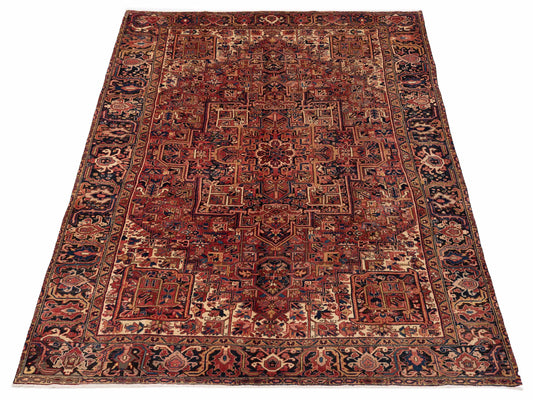 Antiqua Heirloom Red Navy 8.7x11.7 Hand Knotted Rug