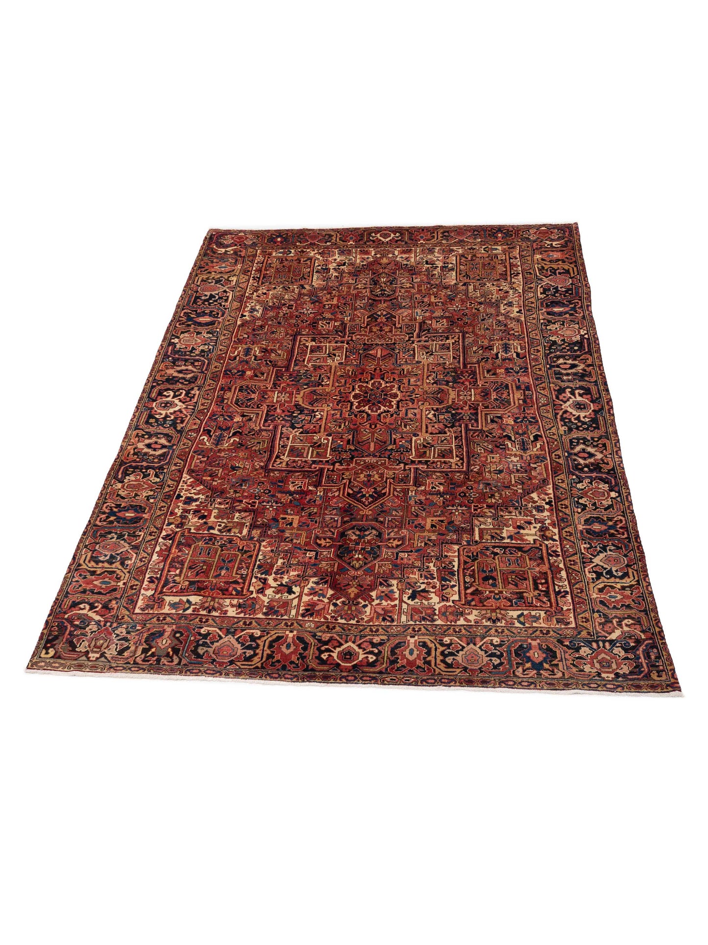 Antiqua Heirloom Red Navy 8.7x11.7 Hand Knotted Rug