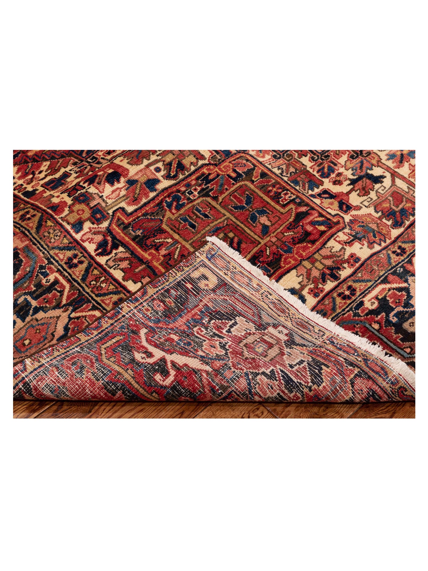 Antiqua Heirloom Red Navy 8.7x11.7 Hand Knotted Rug