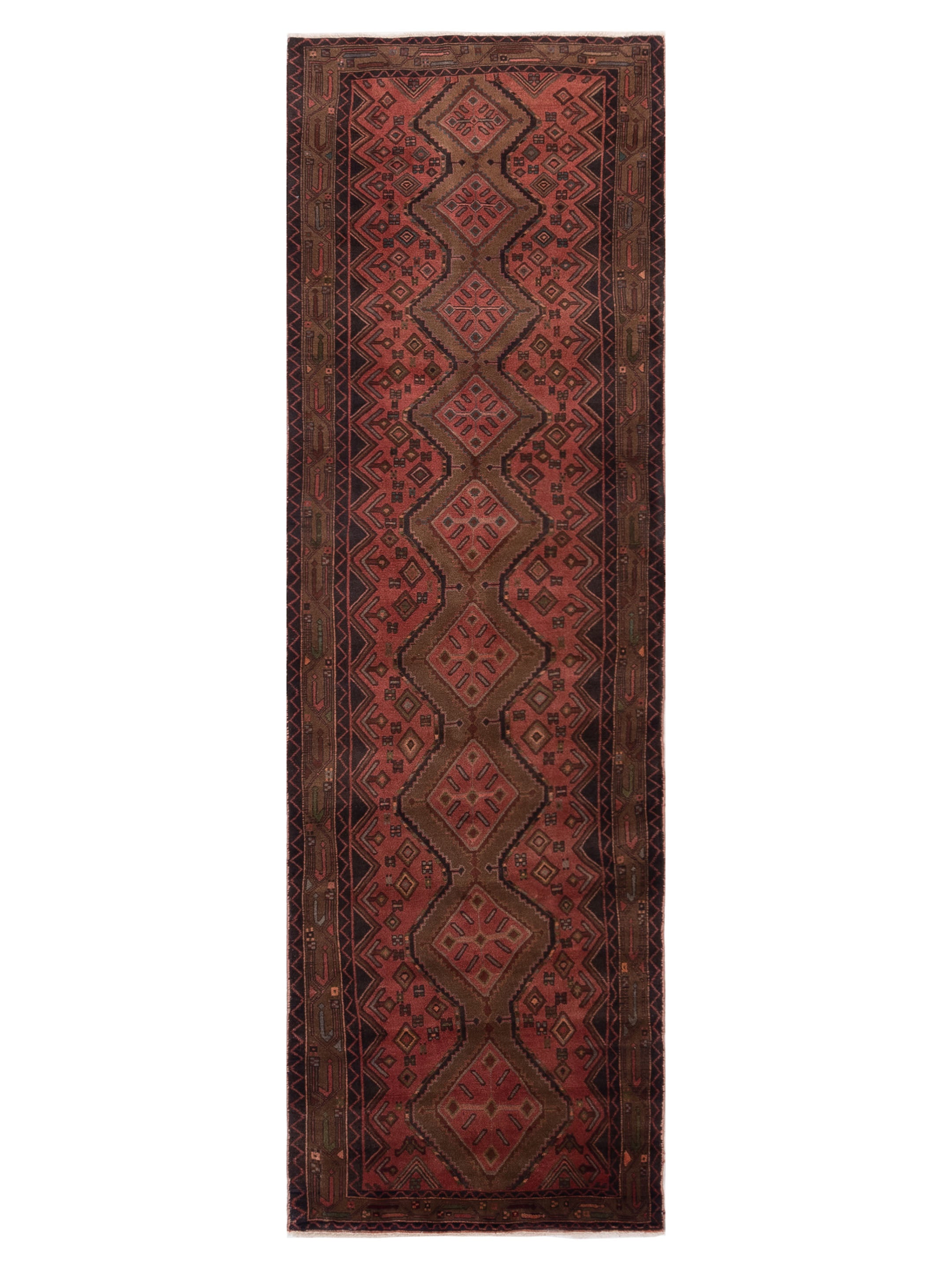 Antiqua Heirloom Rust Brown 3.9x12.4 Hand Knotted Rug – Oushak Rugs