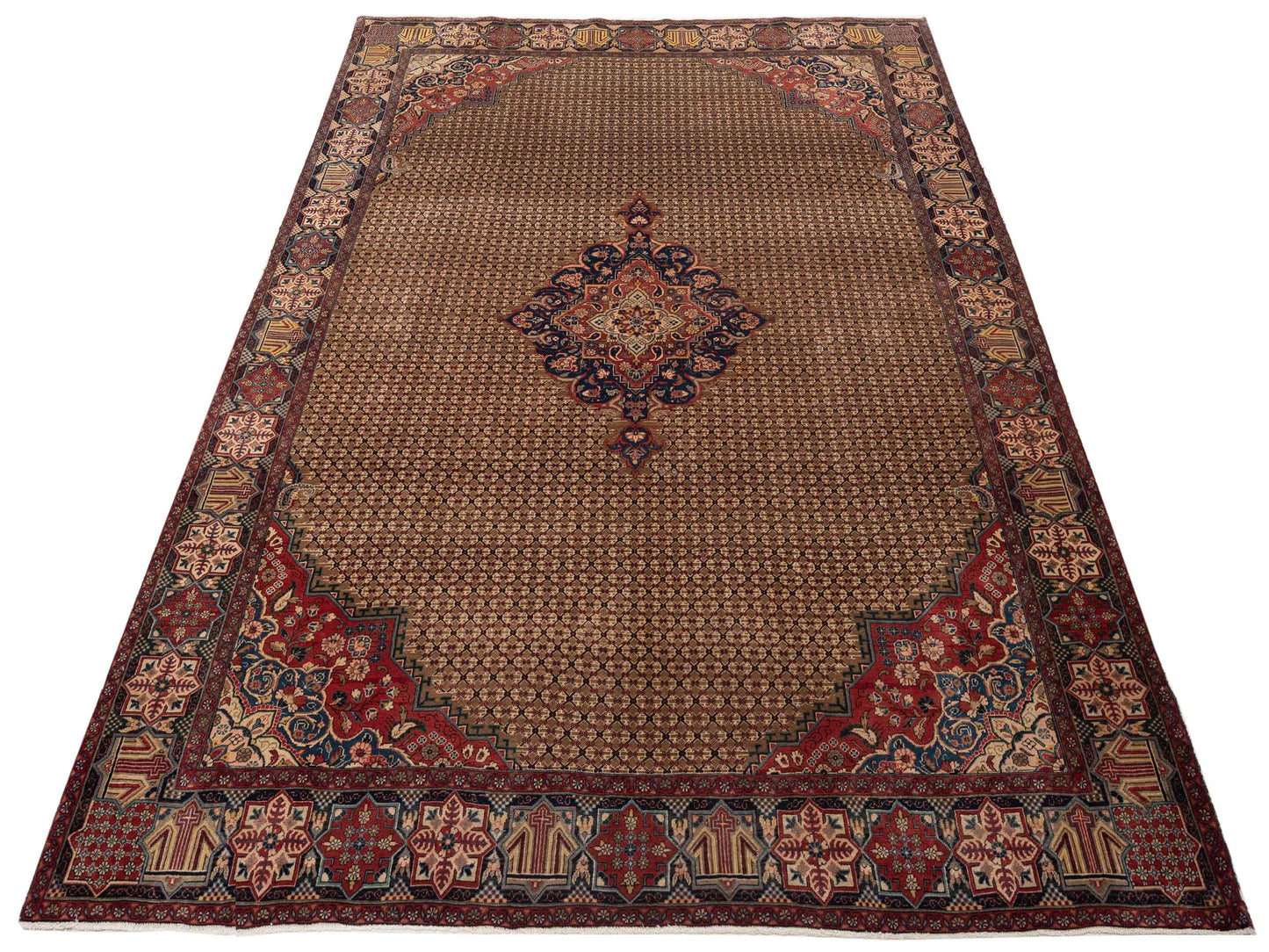 Antiqua Heirloom Brown Navy 8.3x11.4 Hand Knotted Rug