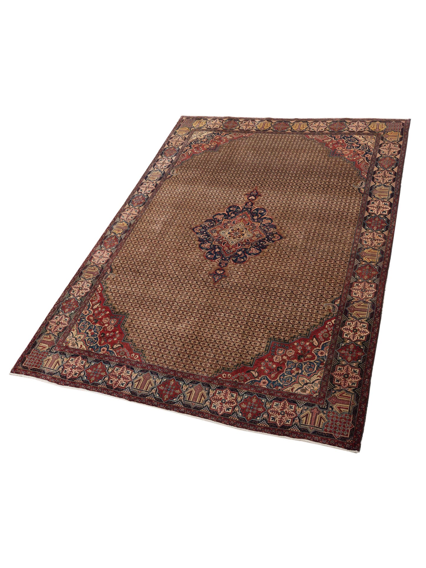 Antiqua Heirloom Brown Navy 8.3x11.4 Hand Knotted Rug
