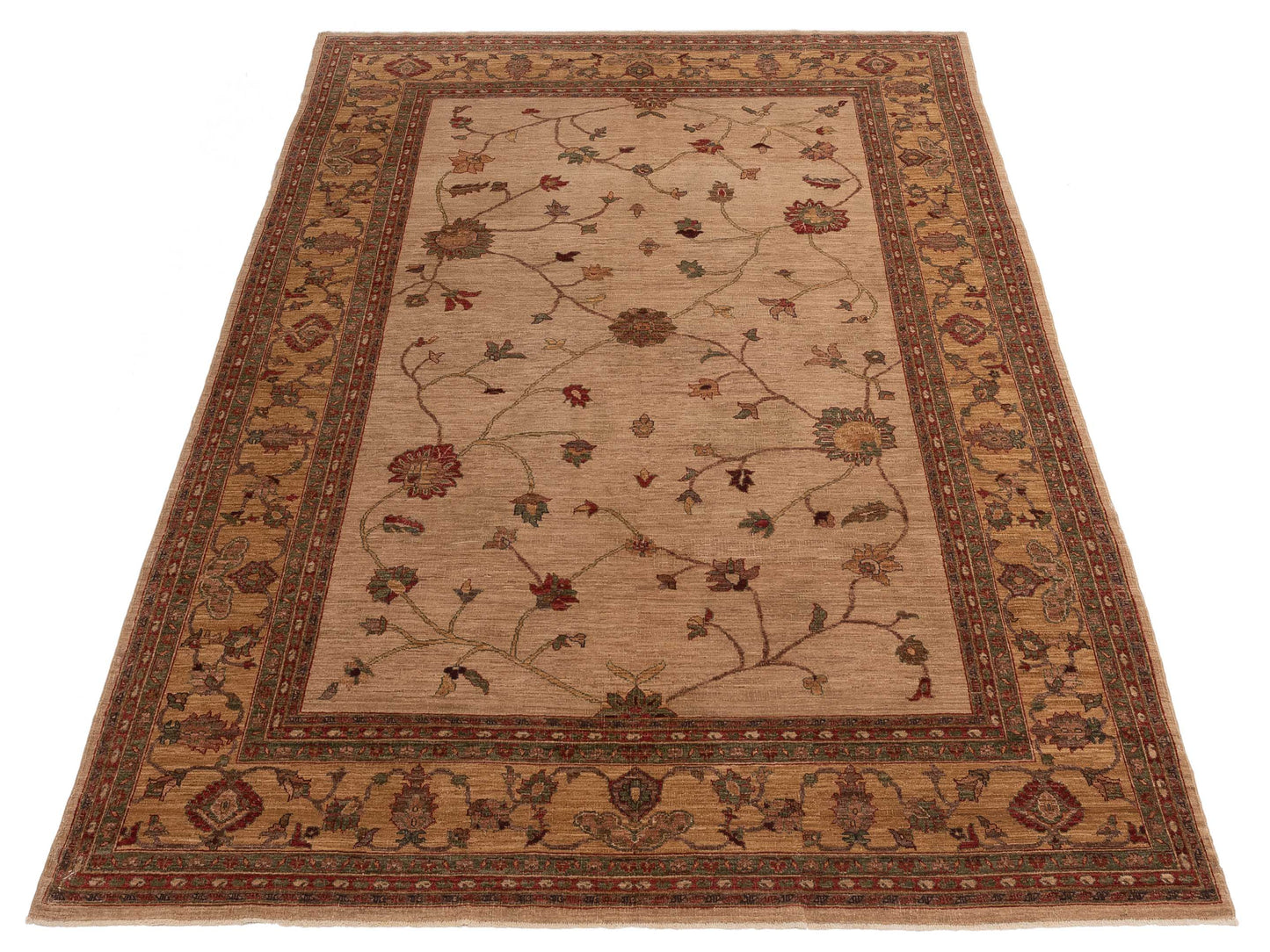 Elvaria Ivory Gold 7.10x10.6 Hand Knotted Rug
