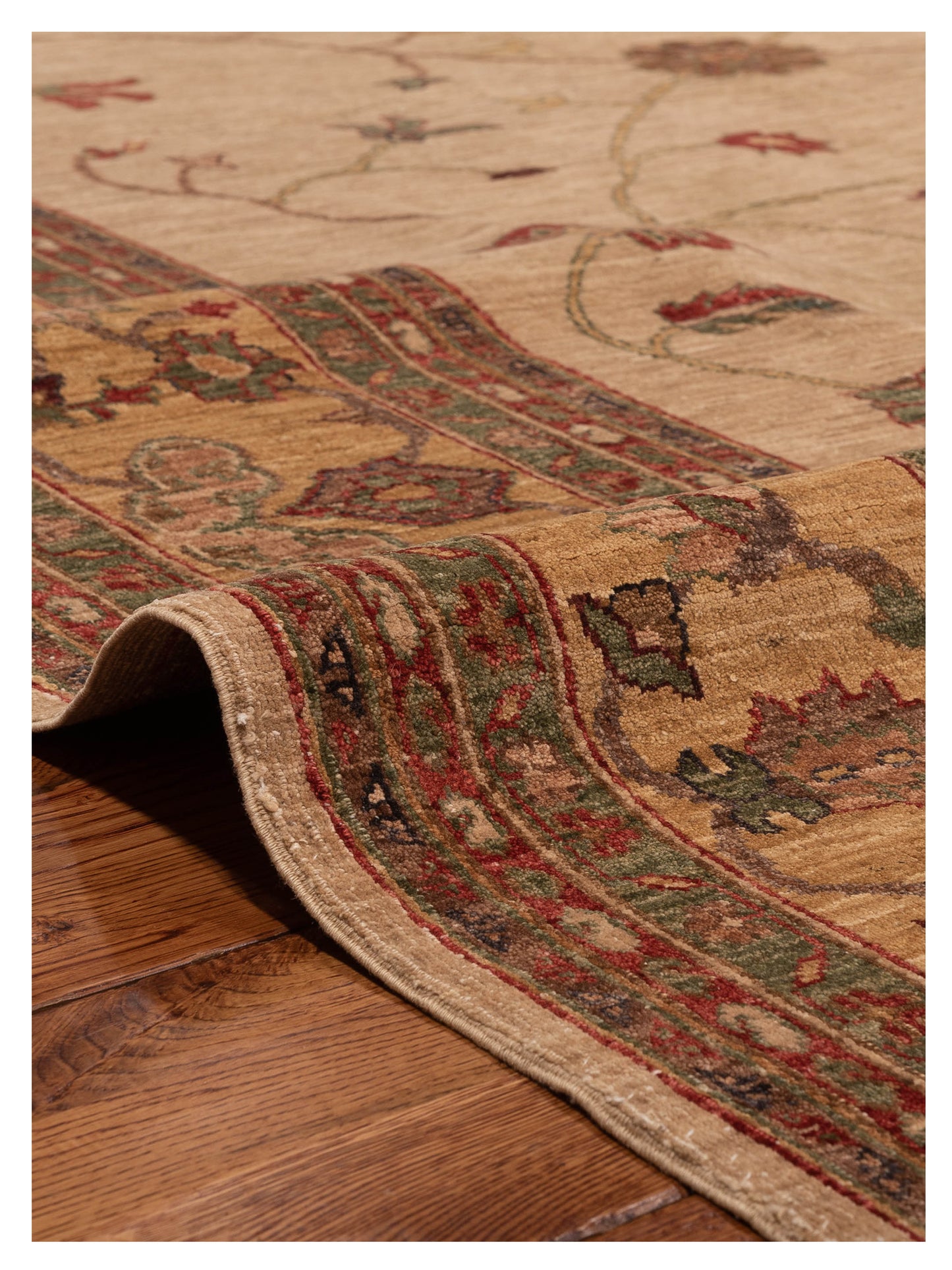 Elvaria Ivory Gold 7.10x10.6 Hand Knotted Rug