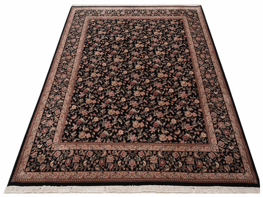 Artalya Black Black 7.9x9.9 Hand Knotted Rug