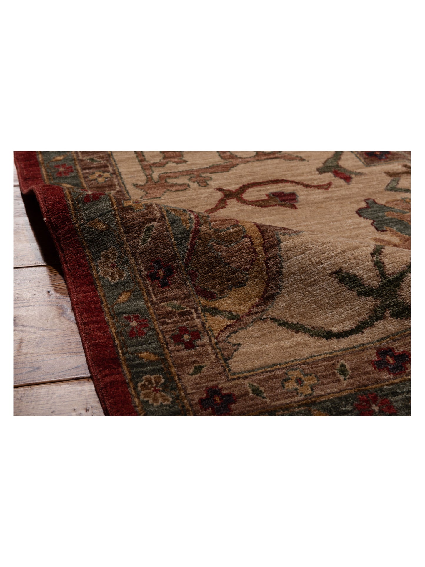 Elvaria Red Ivory 12.1x17.8 Hand Knotted Rug