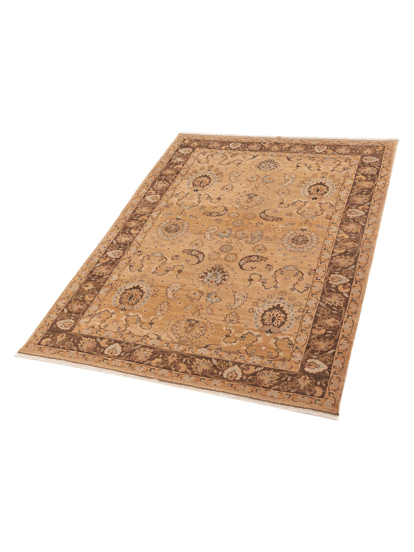 Karvian Gold Brown 6.2x8.3 Hand Knotted Rug