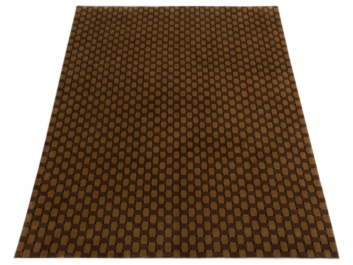 Tibarra Brown Gold 8.1x9.10 Hand Knotted Rug