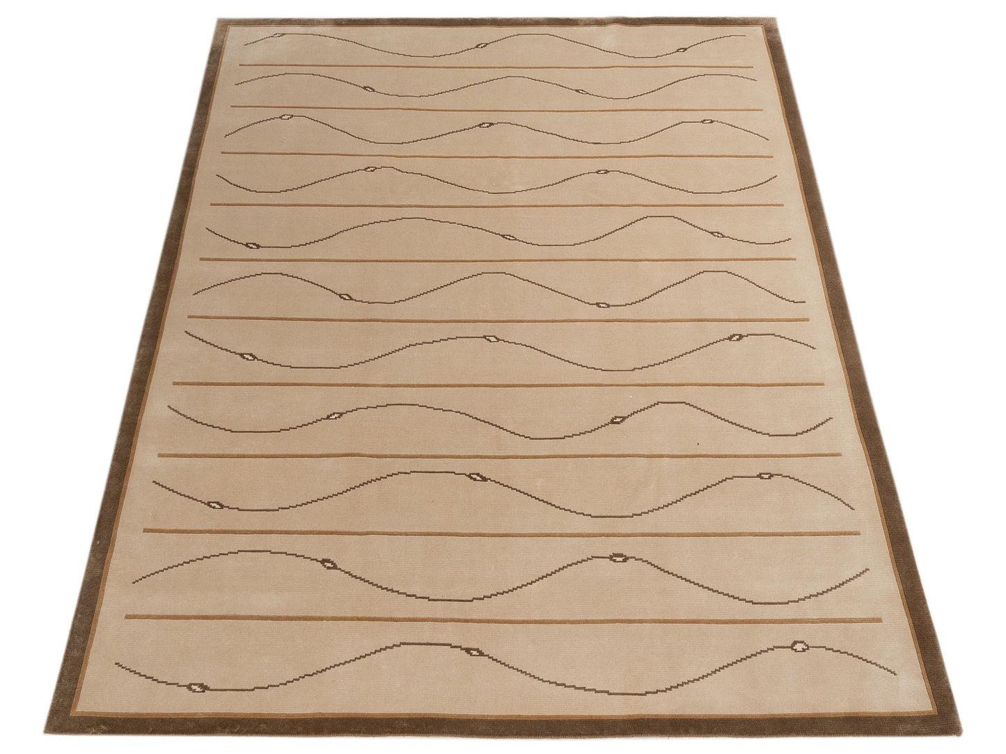 Tibarra Ivory Green 8.4x9.11 Hand Knotted Rug