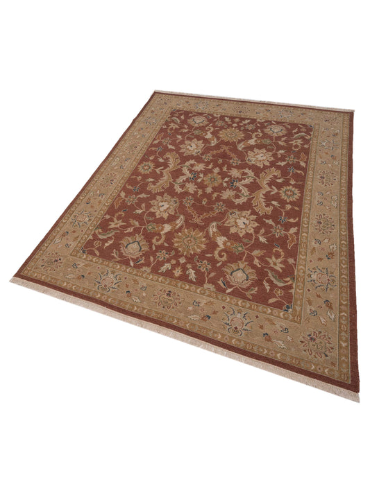 Soumak Rust Brown 7.11x9.10 Hand Woven Rug