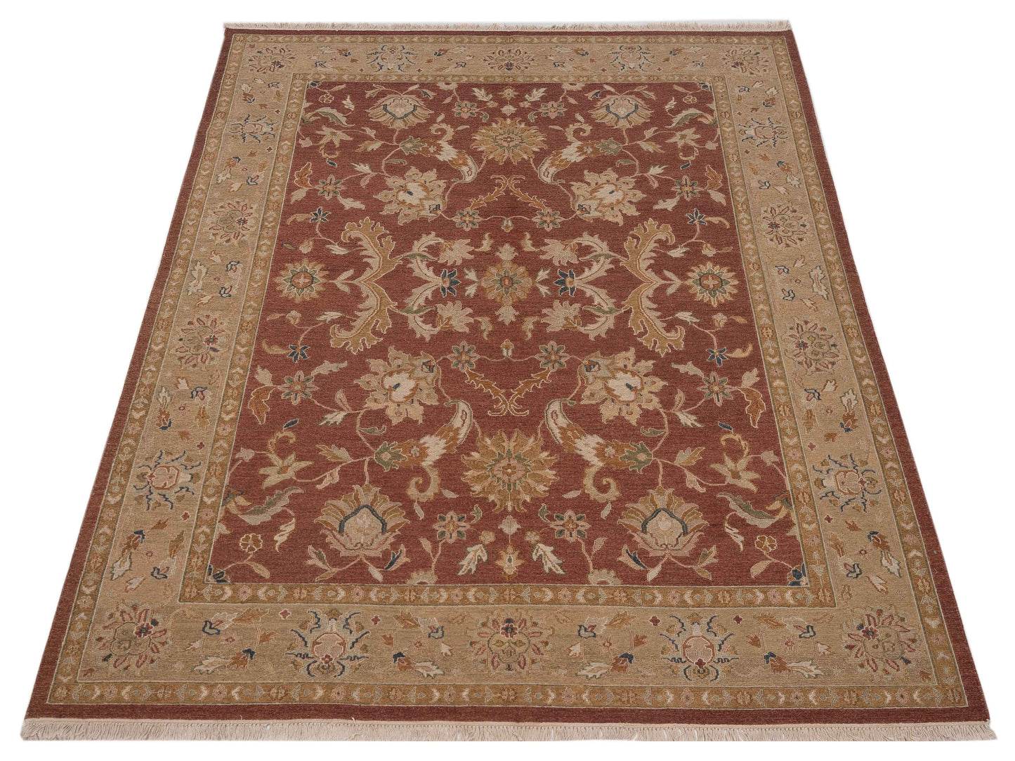 Soumak Rust Brown 7.11x9.10 Hand Woven Rug