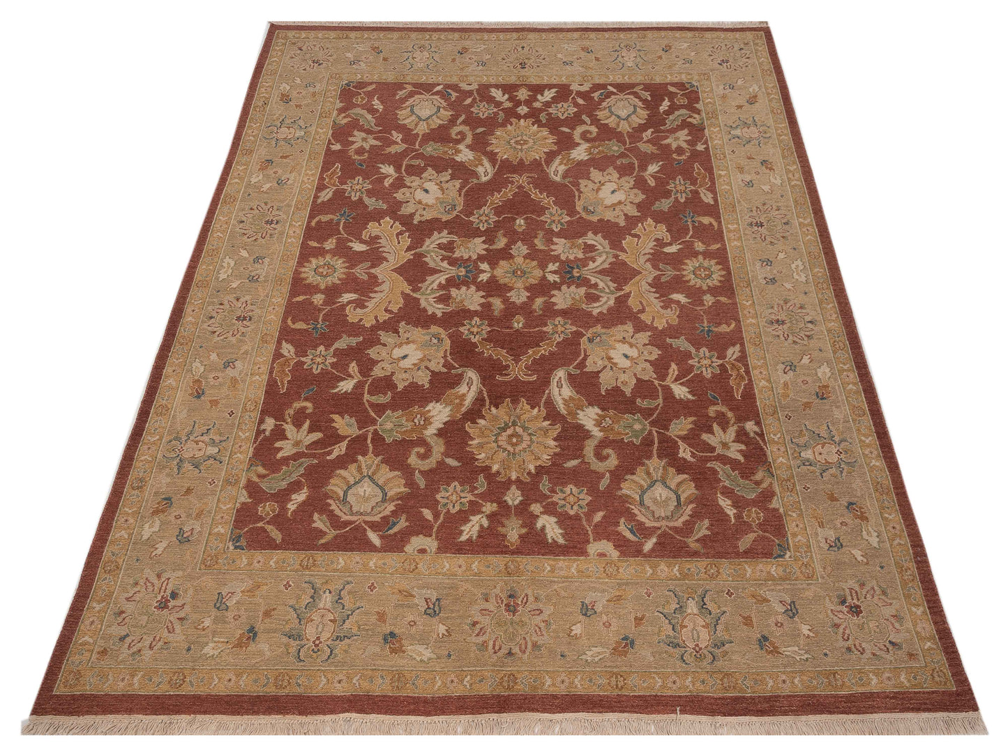 Soumak Rust Gold 7.10x10 Hand Woven Rug
