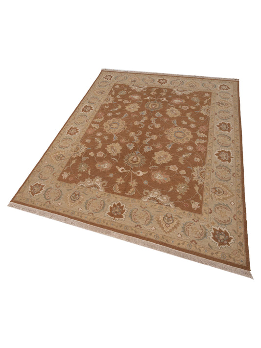 Soumak Brown Beige 8x9.11 Hand Woven Rug