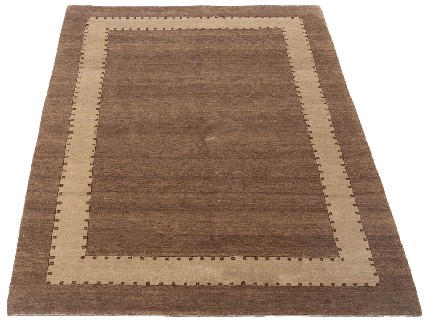 Toneva Brown Beige 5.6x7.11 Hand Knotted Rug
