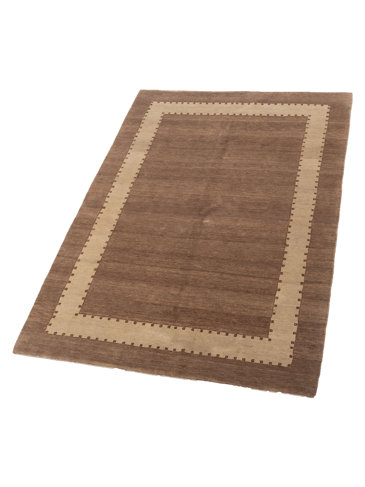 Toneva Brown Beige 5.6x7.11 Hand Knotted Rug
