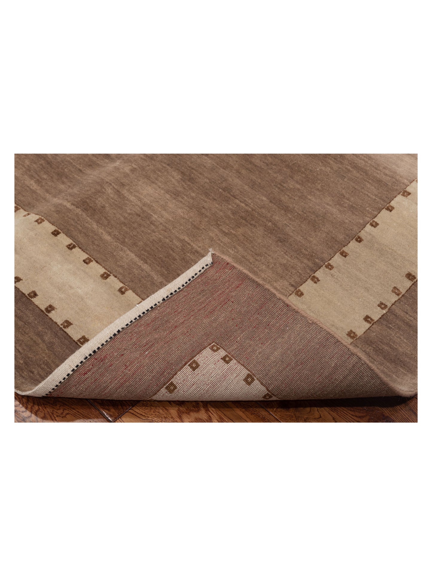 Toneva Brown Beige 5.6x7.11 Hand Knotted Rug