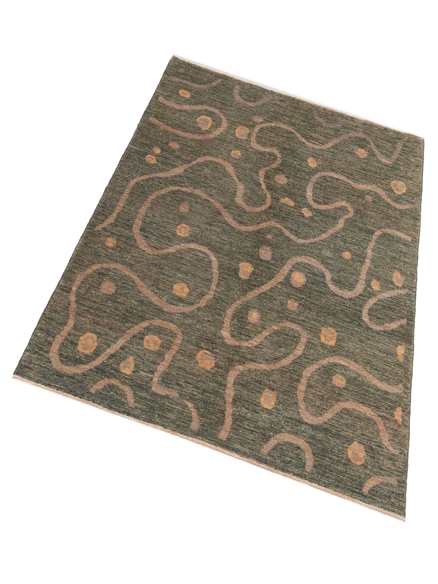 Tibarra Green 6.6x7.10 Hand Knotted Rug
