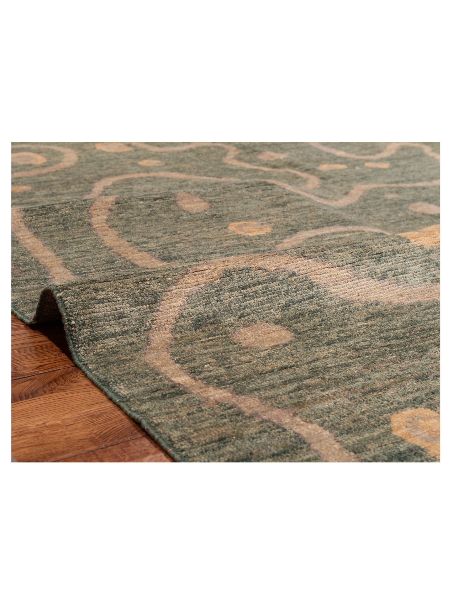 Tibarra Green 6.6x7.10 Hand Knotted Rug