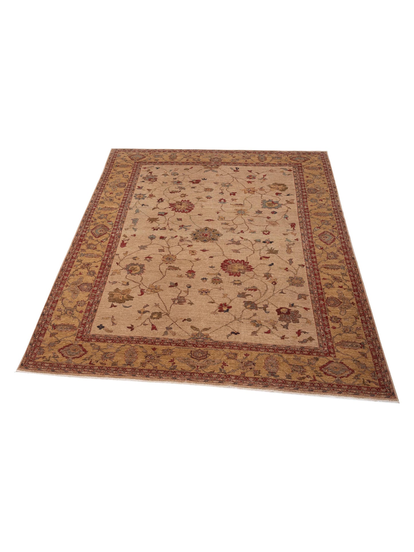 Elvaria Beige Gold 9.1x11.7 Hand Knotted Rug