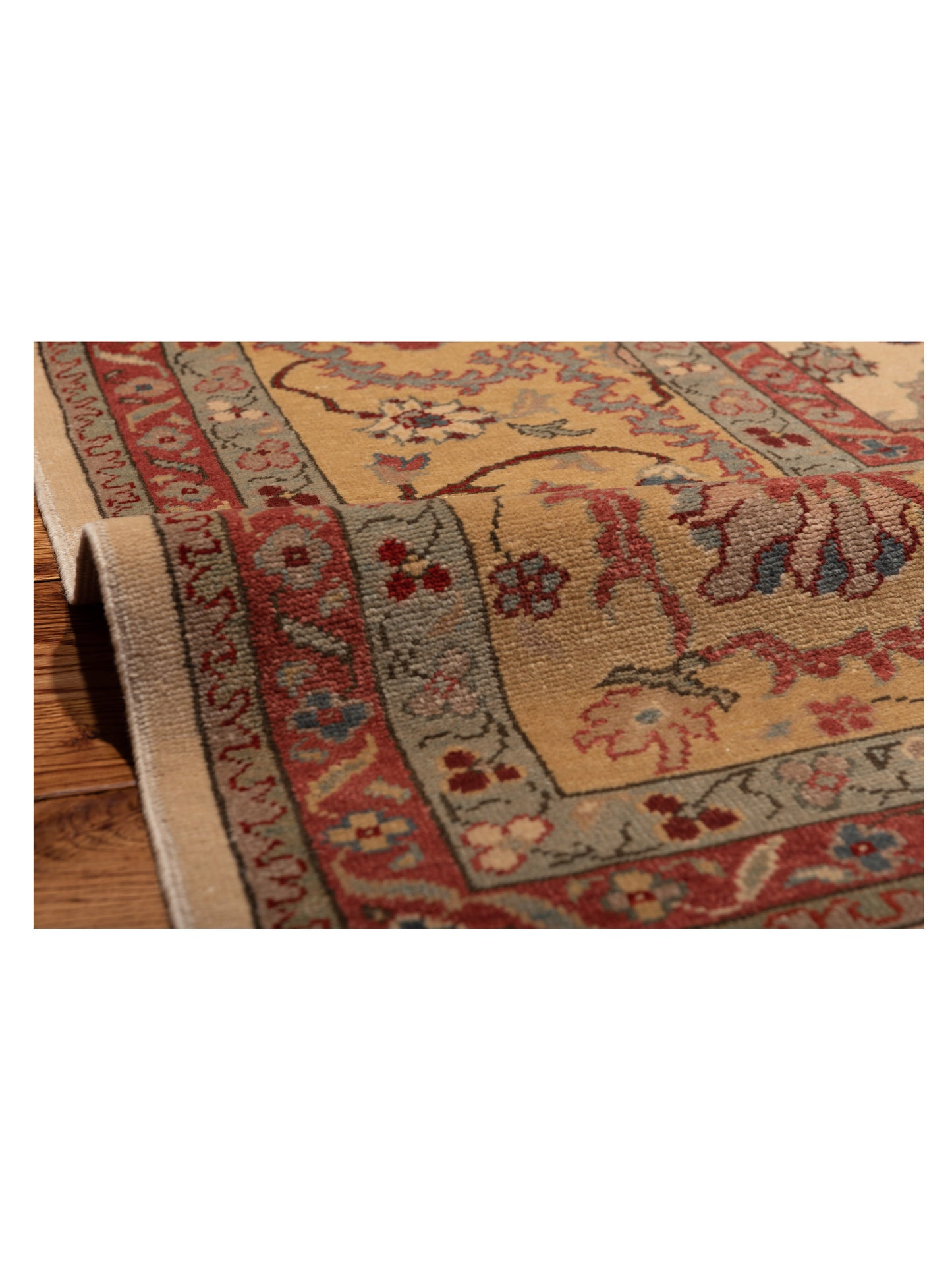 Antiqua Loom Beige Gold 12x16.4 Hand Knotted Rug