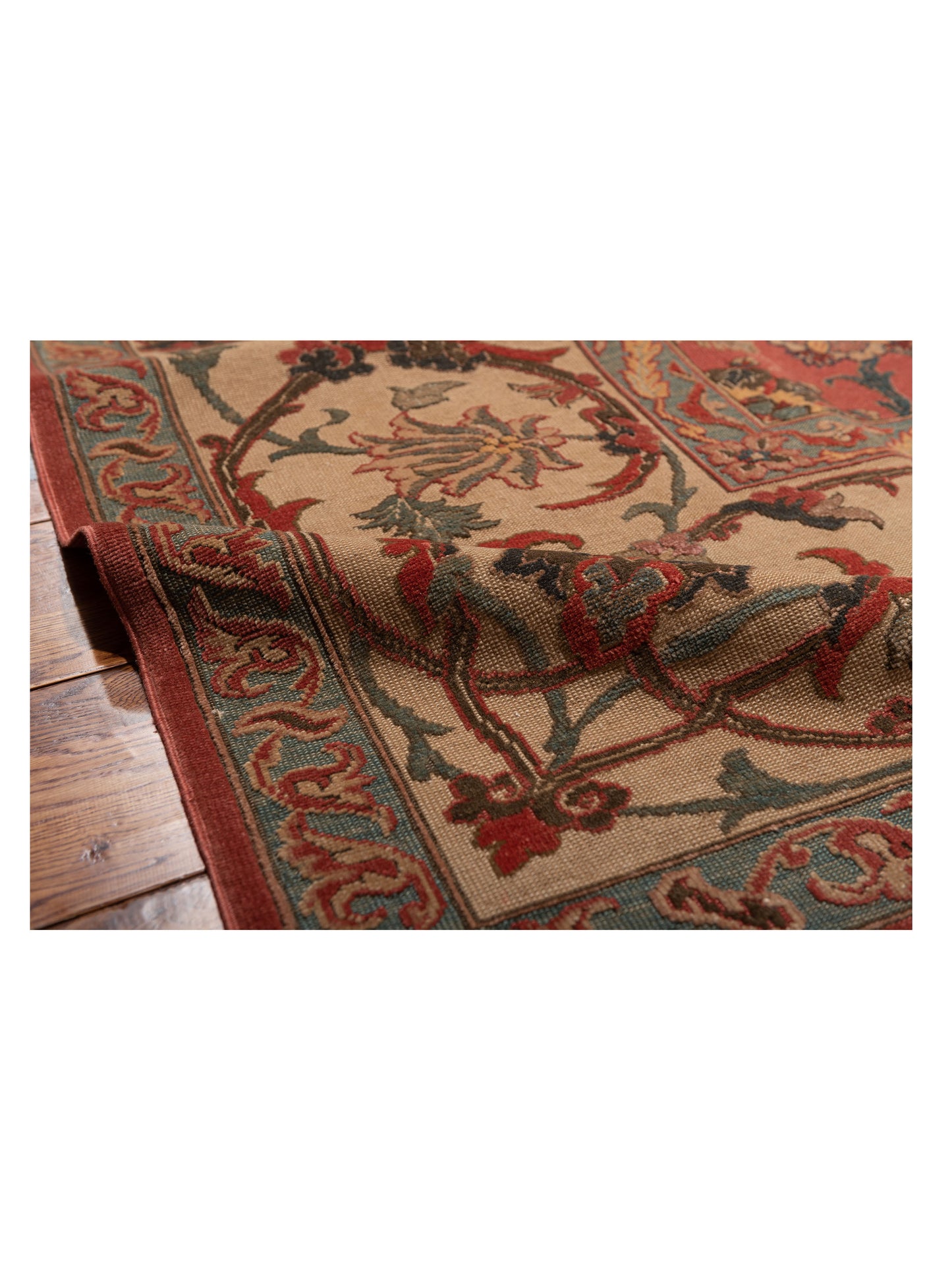 Antiqua Loom Rust Beige 13.7x18.3 Hand Knotted Rug